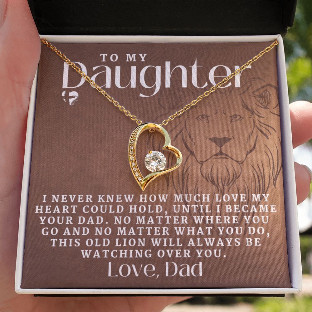 Daughter - This Old Lion - Forever Love Heart Necklace HGF#156FL R Jewelry 