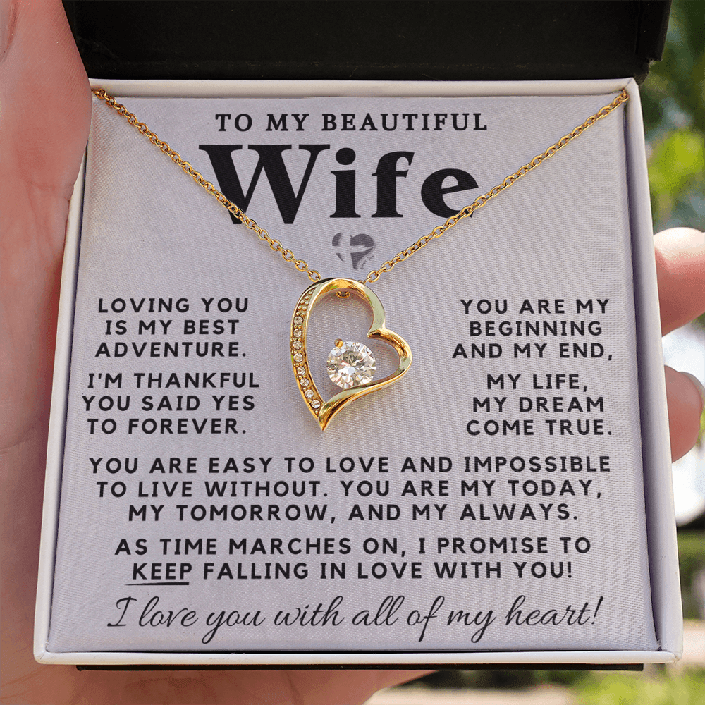 Wife - My Dream Come True - Forever Love Heart Necklace HGF#98FLc Jewelry 