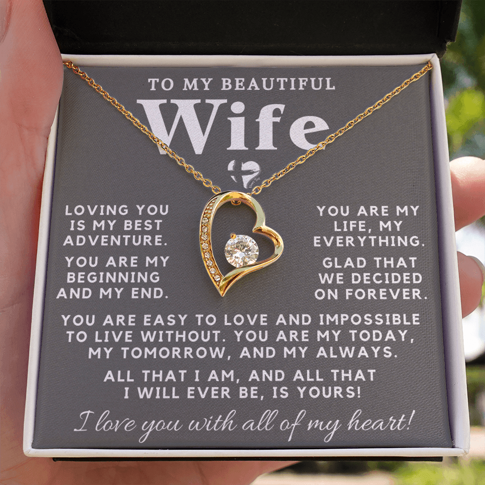 Wife - My Everything - Forever Love Heart Necklace HGF#98FLa-2 Jewelry 