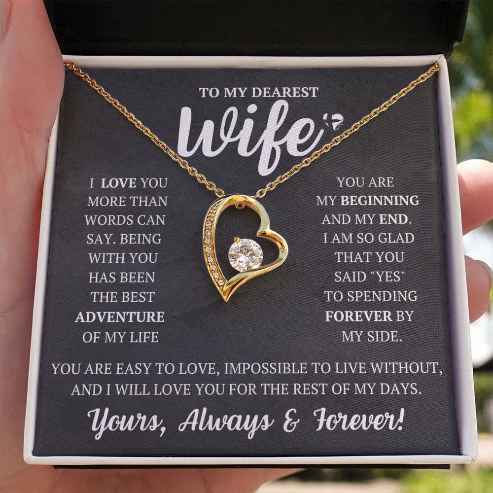 Dearest Wife - More Than Words - Forever Love Heart Necklace HGF#252FL Jewelry 
