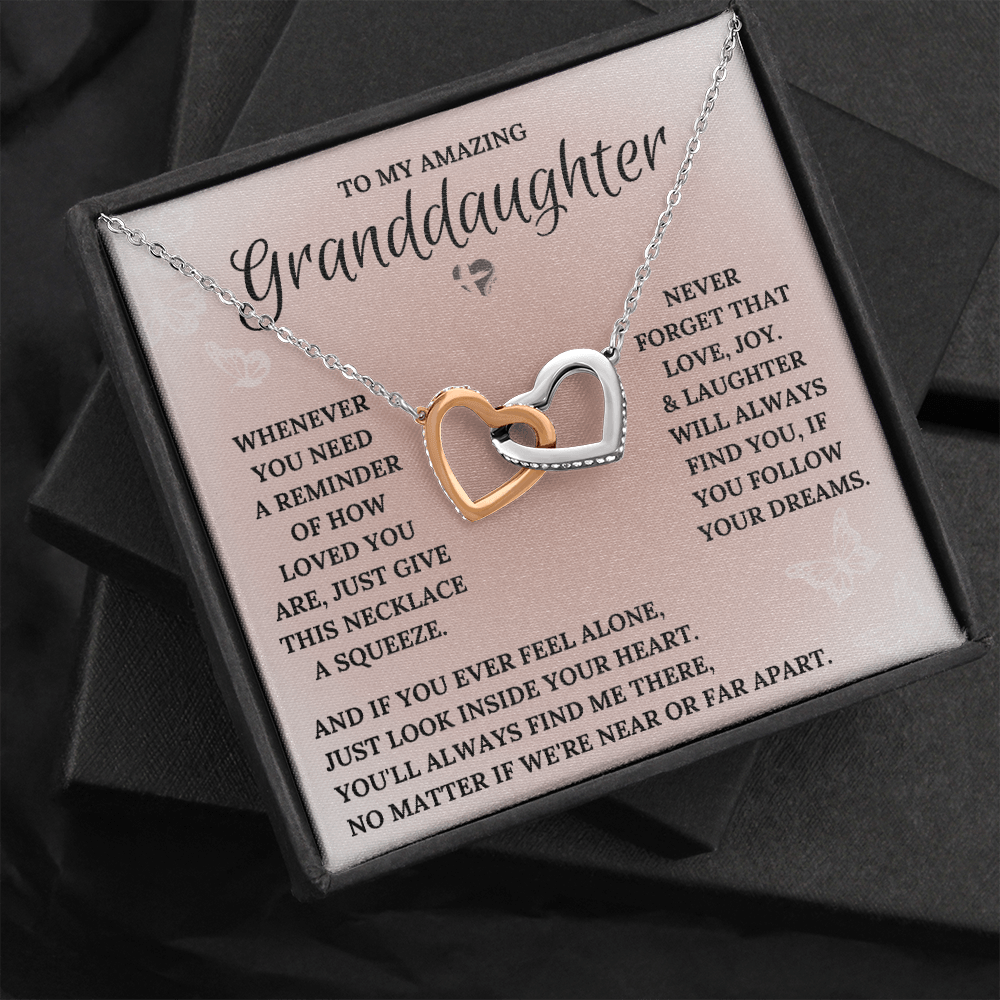 Granddaughter - Always In Your Heart - Interlocking Hearts HGF#101IH Jewelry Two Toned Box 