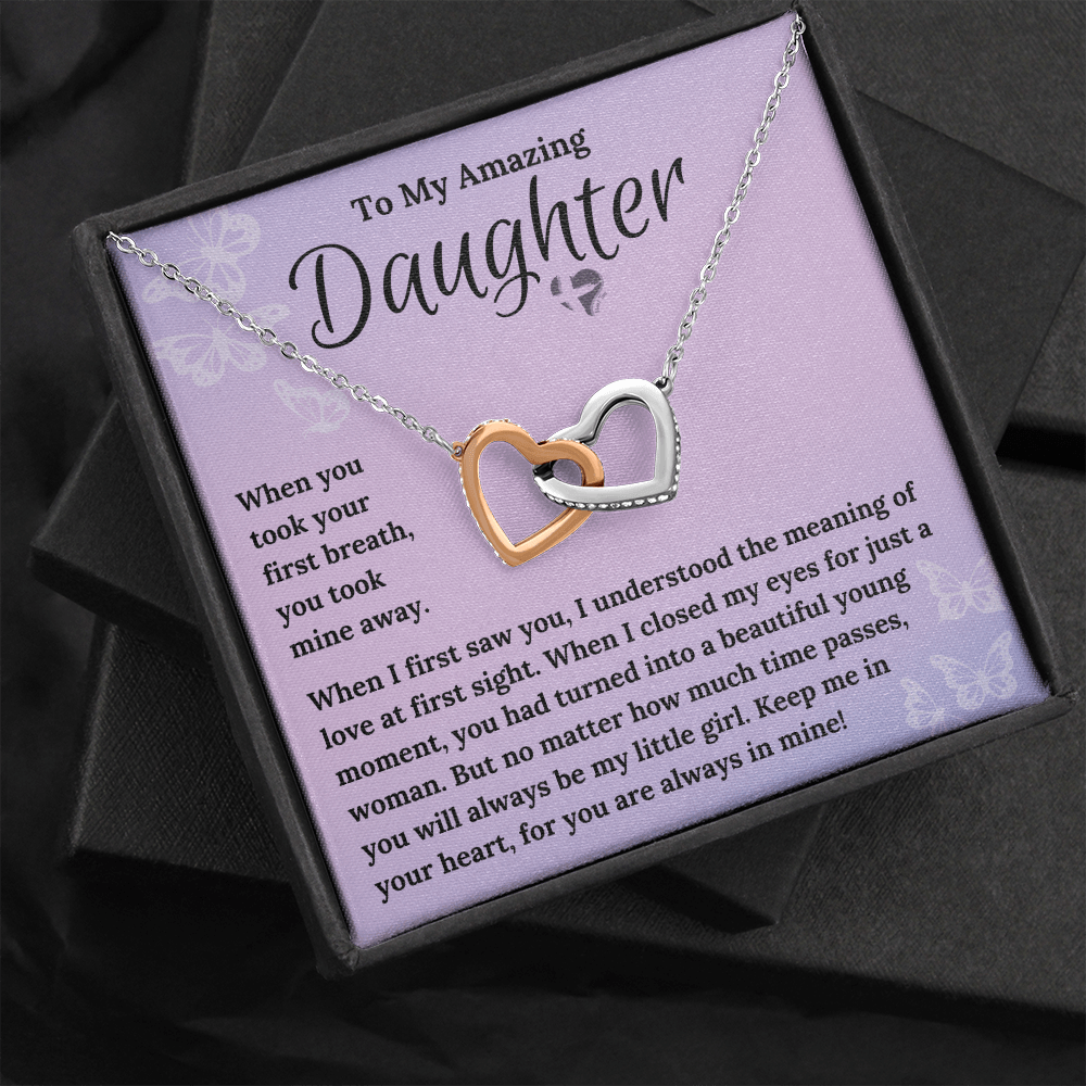 Daughter - You Took My Breath Away - Interlocking Hearts HGF#102IHb Jewelry 