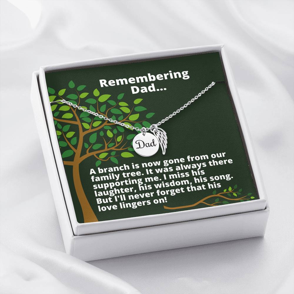Remembering Dad Necklace Jewelry Dad - Polished Stainless Steel 