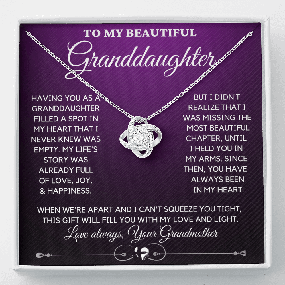 Granddaughter - Missing Chapter - Love Knot Jewelry Two Toned Box 