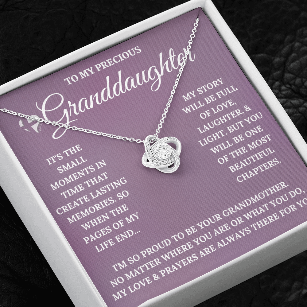 Granddaughter - Small Moments - Love Knot Necklace HGF#132LKb5 Jewelry 