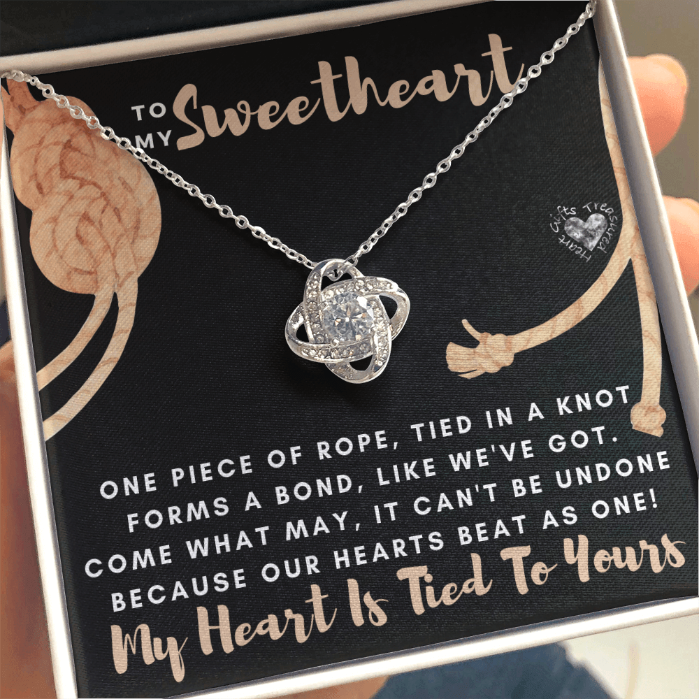 Sweetheart - Our Bond - Love Knot Necklace 100C21 Jewelry TwoTone Box 