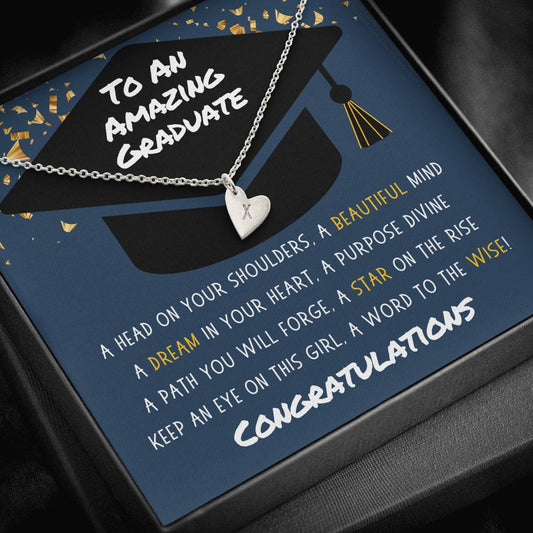 To Our Amazing Graduate Necklace - Choose # of Hearts Jewelry Sterling Silver - 1 Heart 
