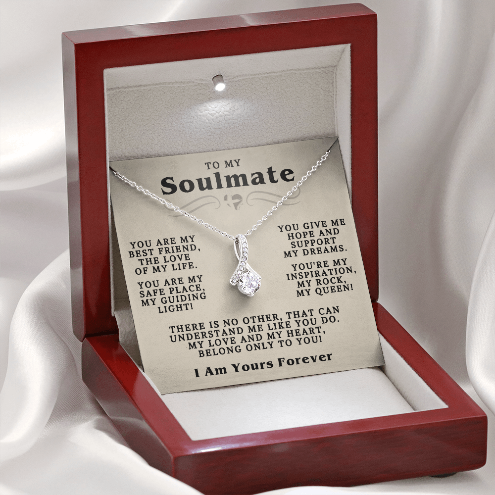 Soulmate - There Is No Other - Alluring Beauty Necklace HGF#127ABb1 Jewelry Mahogany Style Luxury Box (w/LED) 