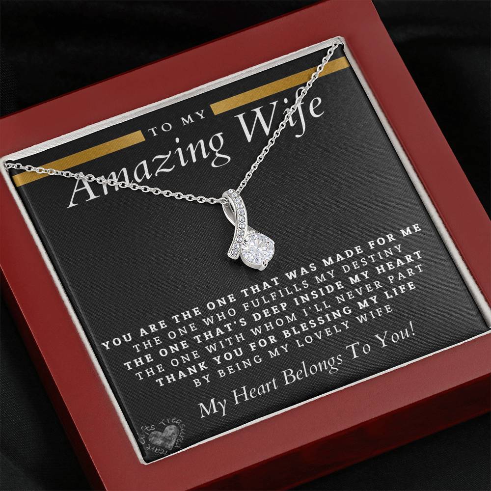To My Amazing Wife That Was Made For Me Necklace 100C3 Jewelry Mahogany Style Luxury Box 