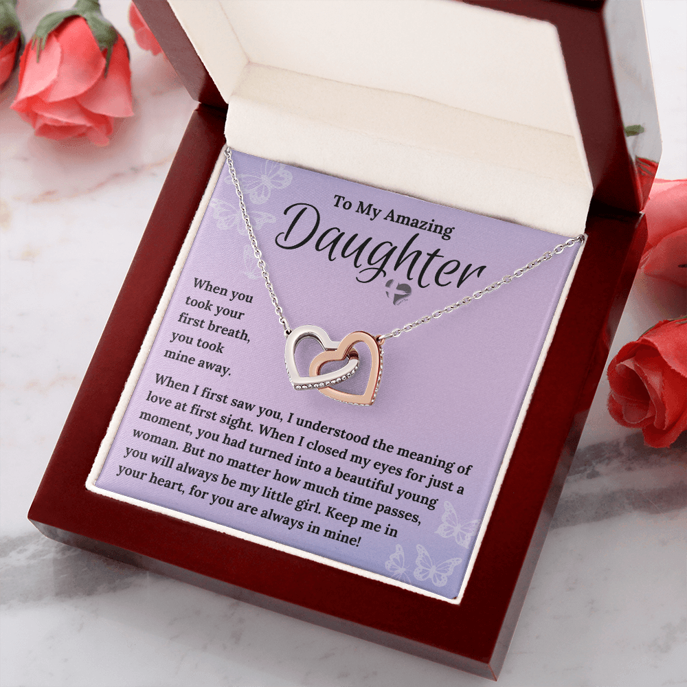 Daughter - You Took My Breath Away - Interlocking Hearts HGF#102IHb Jewelry 