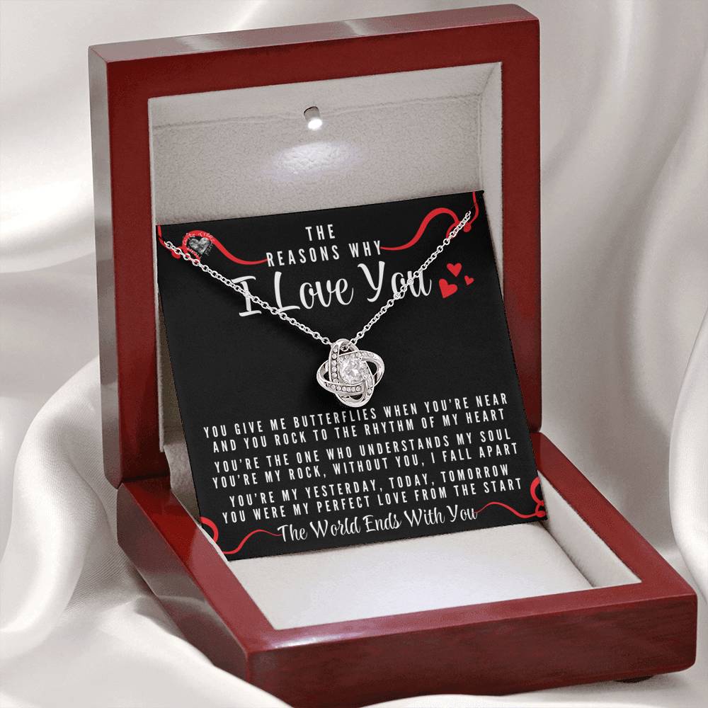 The Reasons Why I Love My Amazing Wife Love Knot Necklace 100C15 Jewelry 