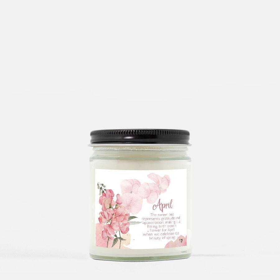 April Sweet Pea - Birth Month Flower - Soy Candle HGF#267SC Candles 