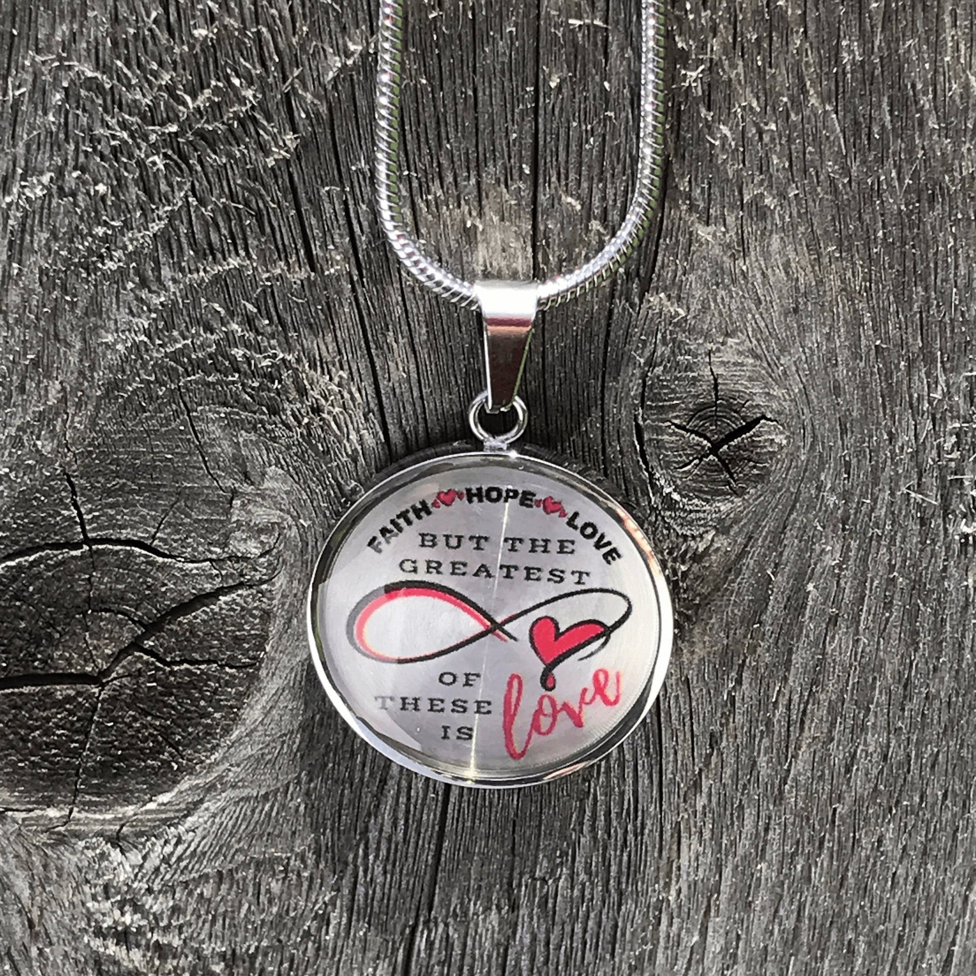 Engraved Circle Bridal Gift Charm Pendant, Bible Verse Necklace, Faith Love Hope, Wedding, Christian, Faith Based Jewelry Weddings 