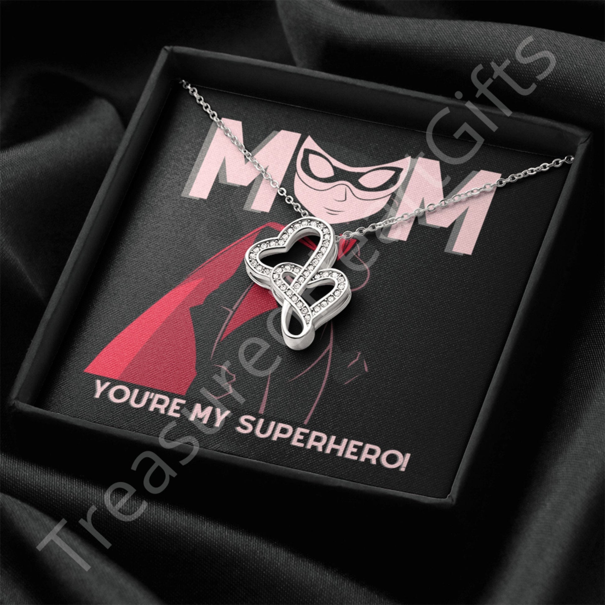 Mom Superhero, Mom Heart Necklace, Mother gift, Mom birthday gift, superhero necklace, Wonder Mom, Mom My Hero, Mom My Heart, Mom Cape Jewelry 