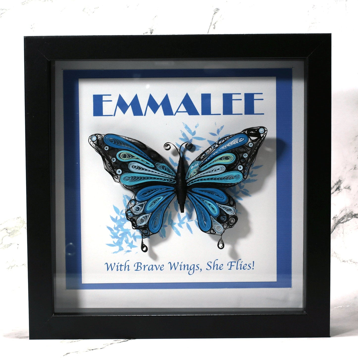 Personalized Butterfly Décor Name Frame Paper Art 