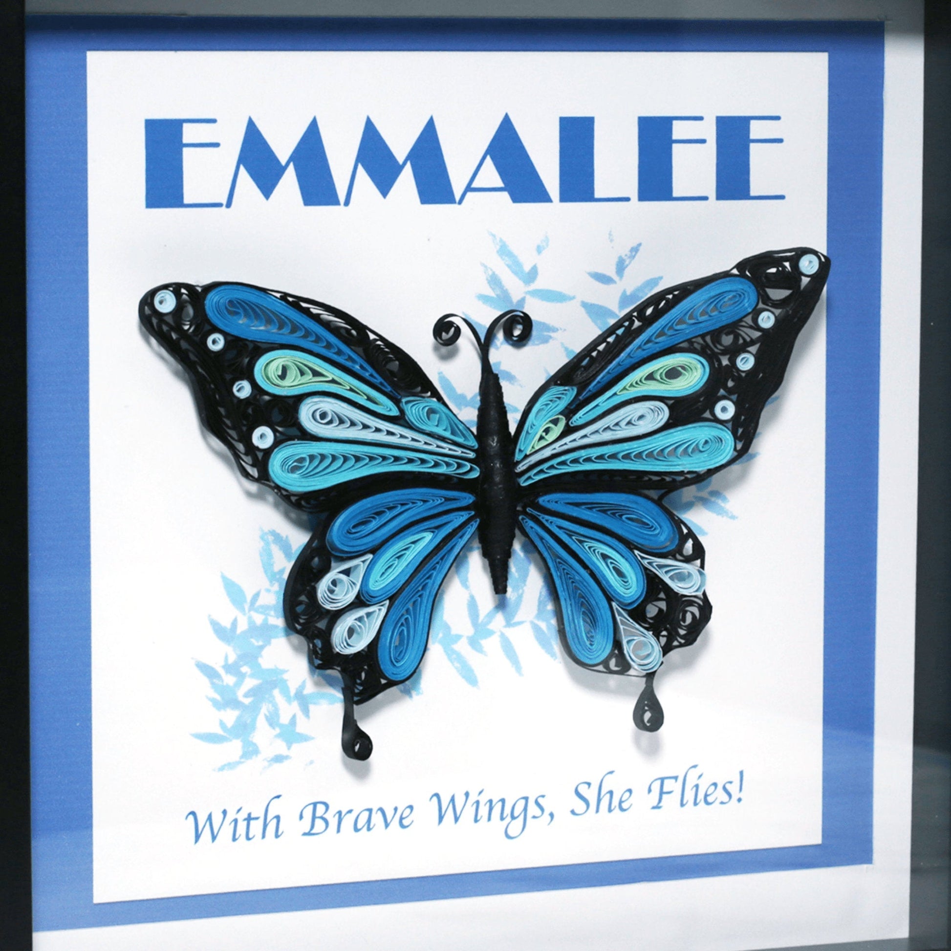 Personalized Butterfly Décor Name Frame Paper Art 
