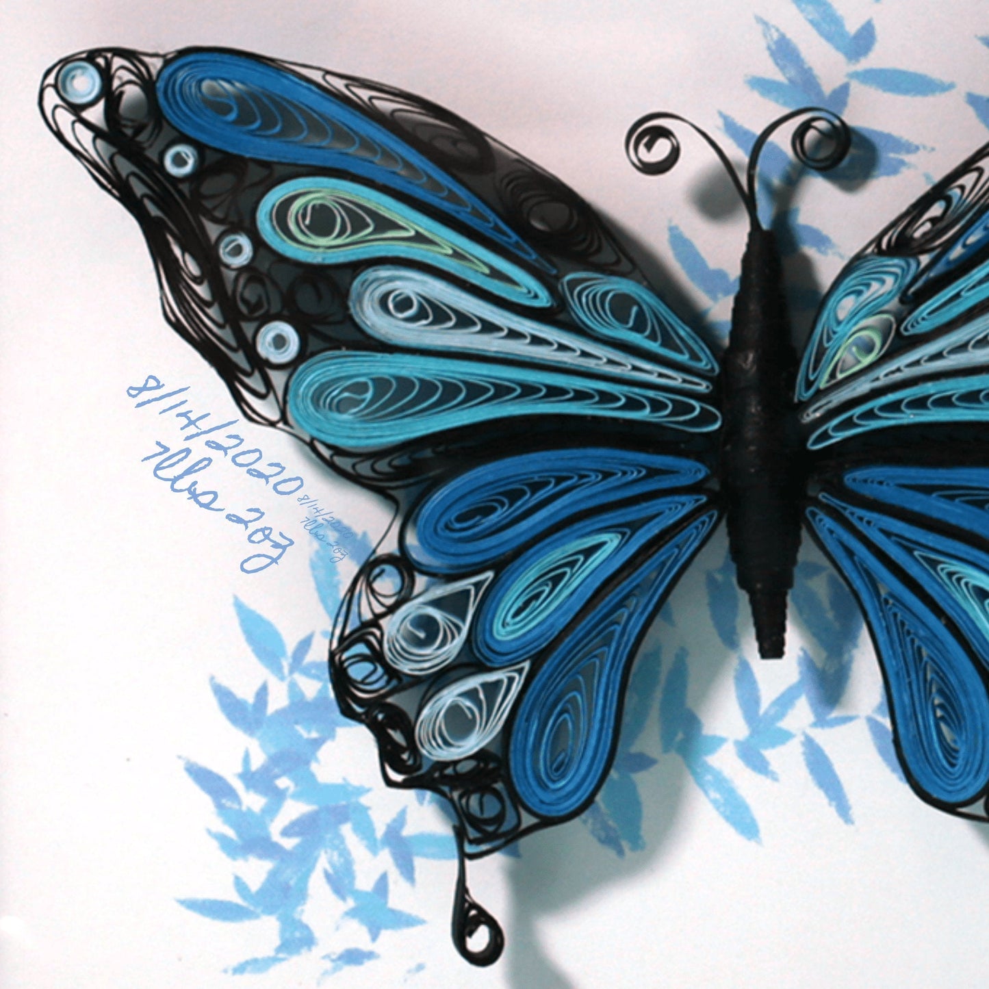 Personalized Butterfly Décor Name Frame Paper Art 