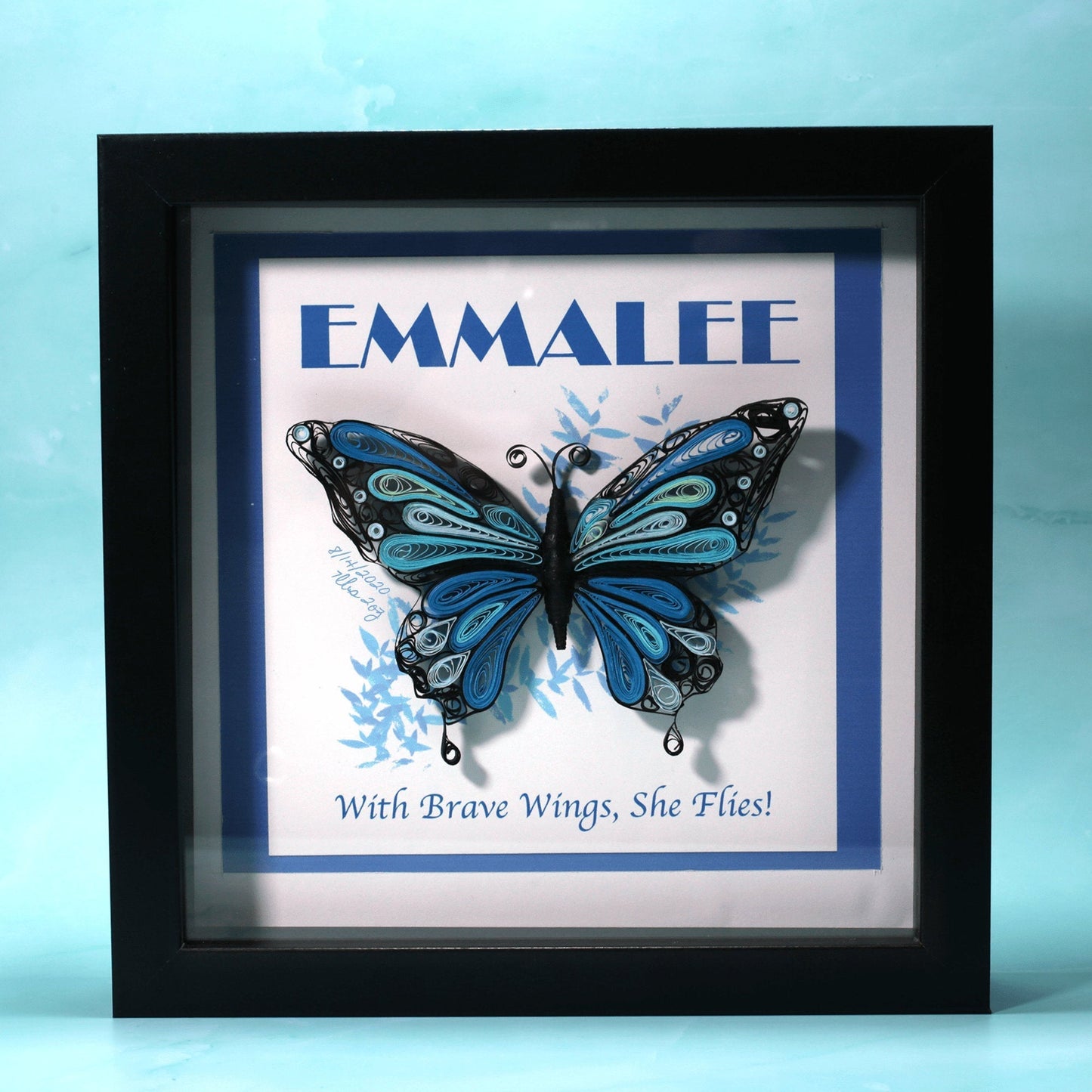 Personalized Butterfly Décor Name Frame Paper Art 