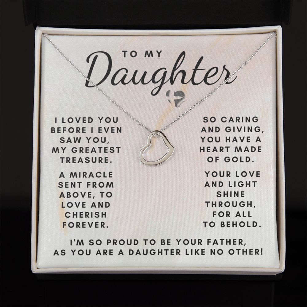 Daddy Daughter - My Greatest Treasure - Delicate Heart HGF#157DH Jewelry 