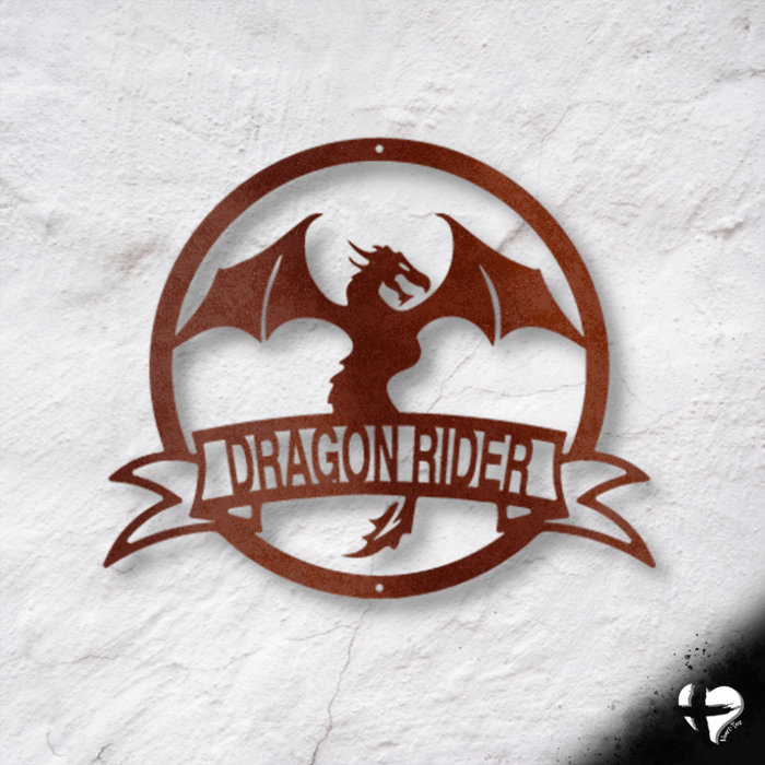 Dragon Banner Laser Cut Metal Sign custom Copper 12" 