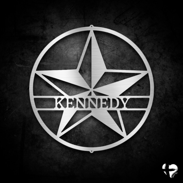 Texas Star Custom Metal Sign Custom Silver 12" 