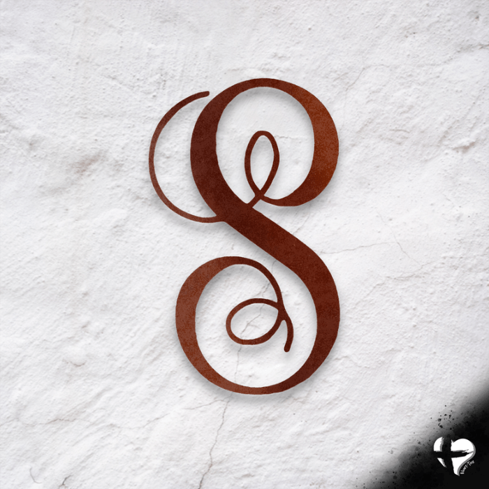 Fancy Initial Sign or 3D Letter Custom Copper 12" 