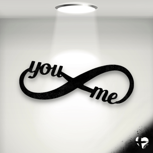 You and Me Infinity - Steel Sign Custom Black 12" 