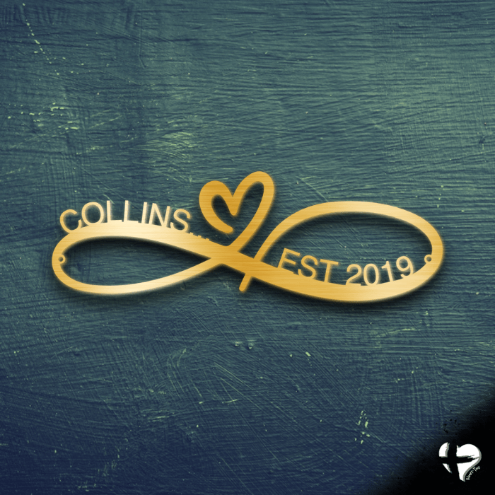 Infinity Love Customizable Sign Custom Gold 12" 