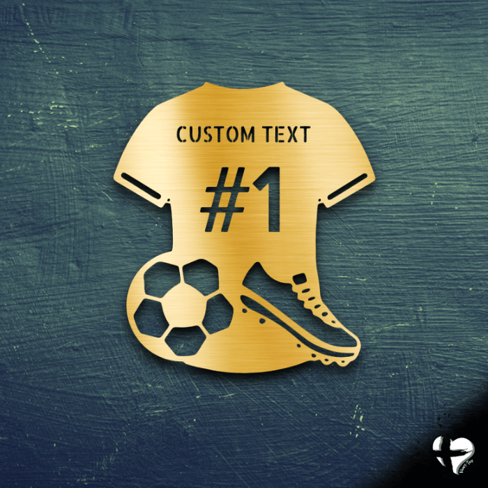Soccer Jersey Personalized Sign Custom Gold 12" 