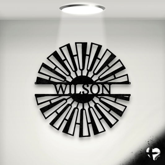 Personalized Windmill Laser Cut Metal Sign Custom Black 12" 