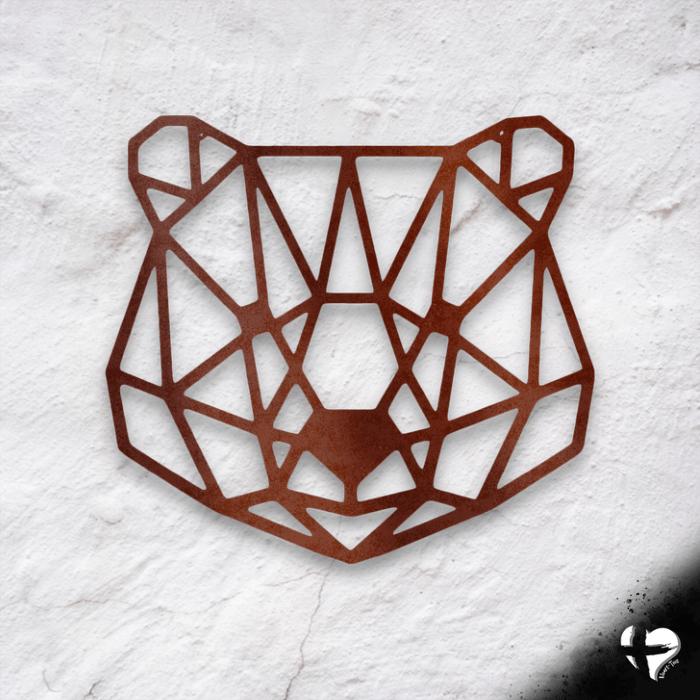 Bear Geometric Animal Sign custom Copper 12" 