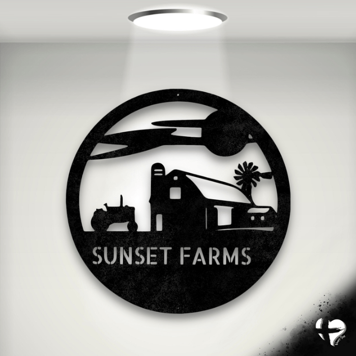 Personalized Farm Steel Sign Custom Black 12" 