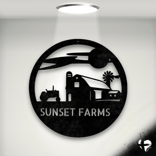Personalized Farm Steel Sign Custom Black 12" 