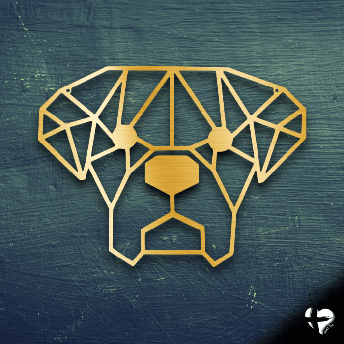 Geometric Dog - Steel Sign Custom Gold 12" 