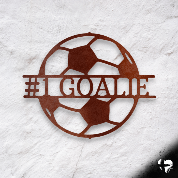 Personalized Soccer Ball Sign Custom Copper 12" 