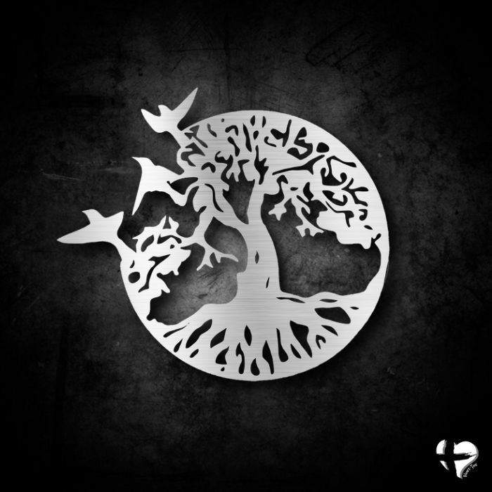 Tree Of Life Metal Wall Art Custom Silver 12" 