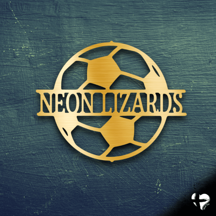 Personalized Soccer Ball Sign Custom Gold 12" 
