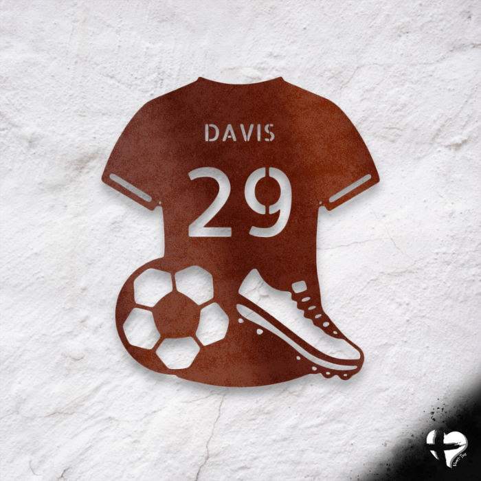 Soccer Jersey Personalized Sign Custom Copper 12" 