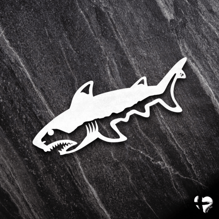 Shark Metal Art Wall Art White 12 Inch 