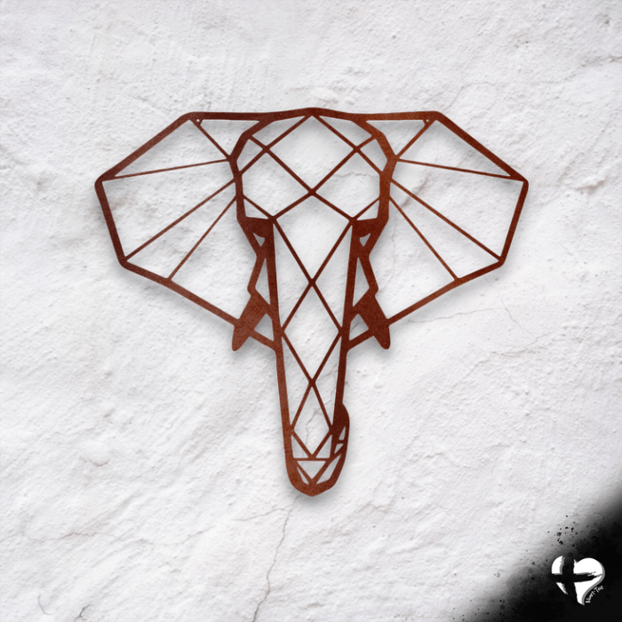 Geometric Elephant Nursery Decor Sign Custom Copper 12" 