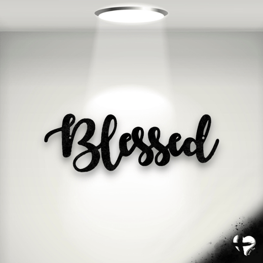 Blessed Sign For Home Decor Custom Black 12" 