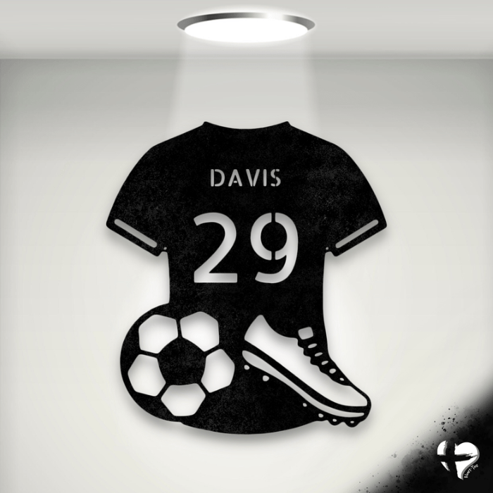 Soccer Jersey Personalized Sign Custom Black 12" 