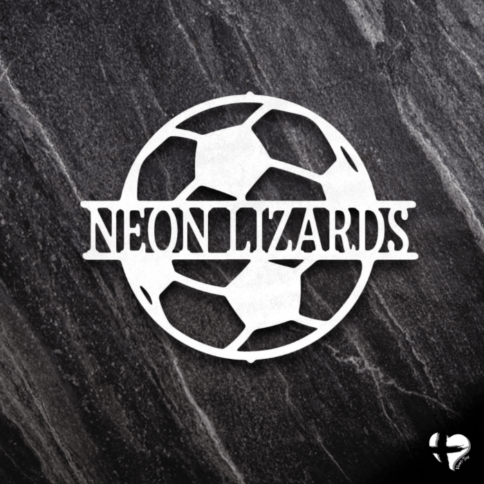 Personalized Soccer Ball Sign Custom White 12" 