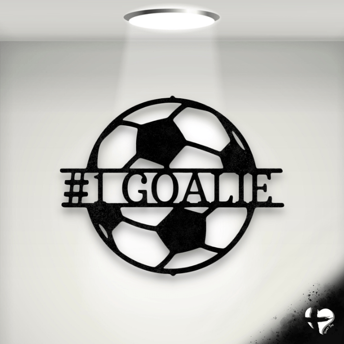 Personalized Soccer Ball Sign Custom Black 12" 