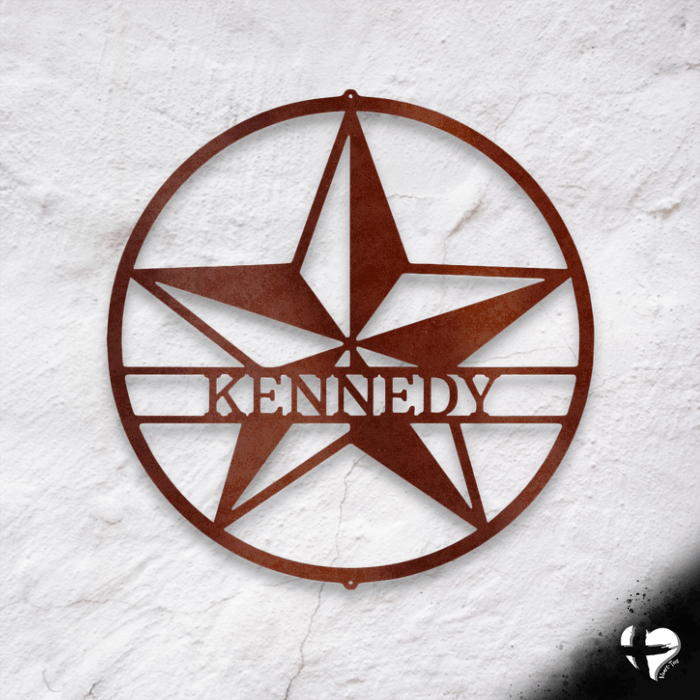 Texas Star Custom Metal Sign Custom Copper 12" 