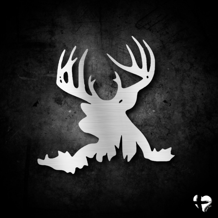 Deer Antler Hunter Sign Stag Art Custom Silver 12" 