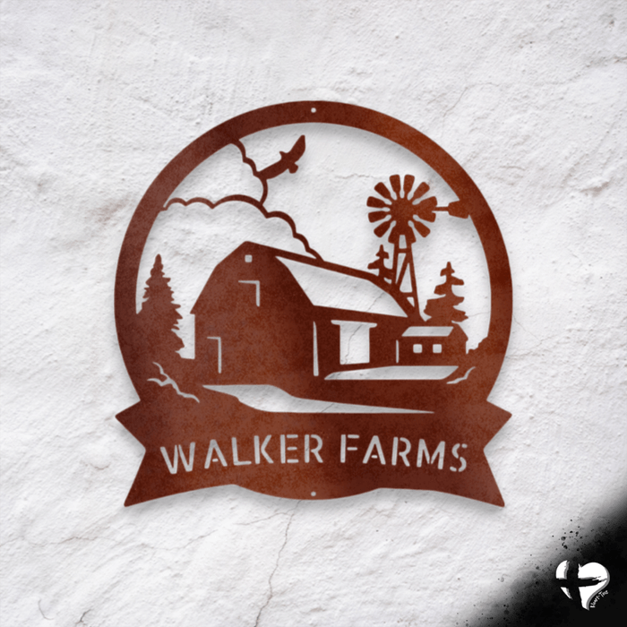 Personalized Barn Decor Sign Custom Copper 12" 