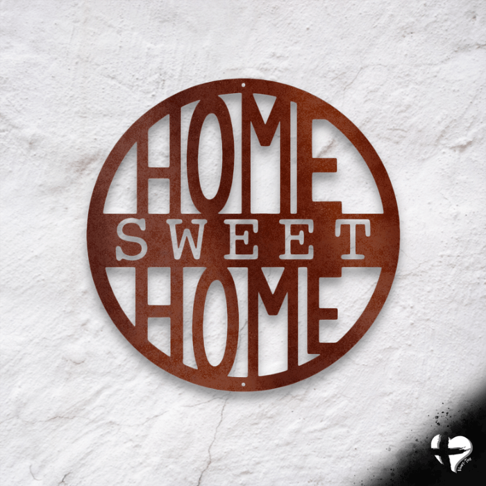 Home Sweet Home Sign Custom Copper 12" 