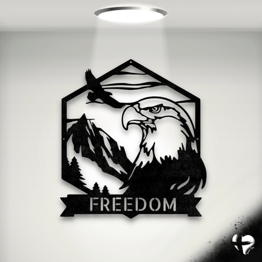 Personalized Bald Eagle Sign Custom Black 12" 