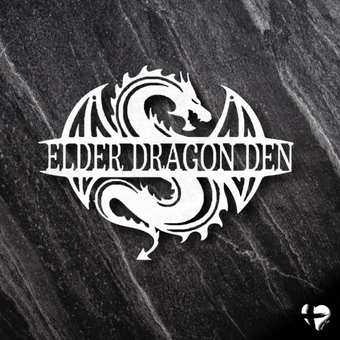 Decorative Celtic Dragon Monogram Sign Custom White 12" 